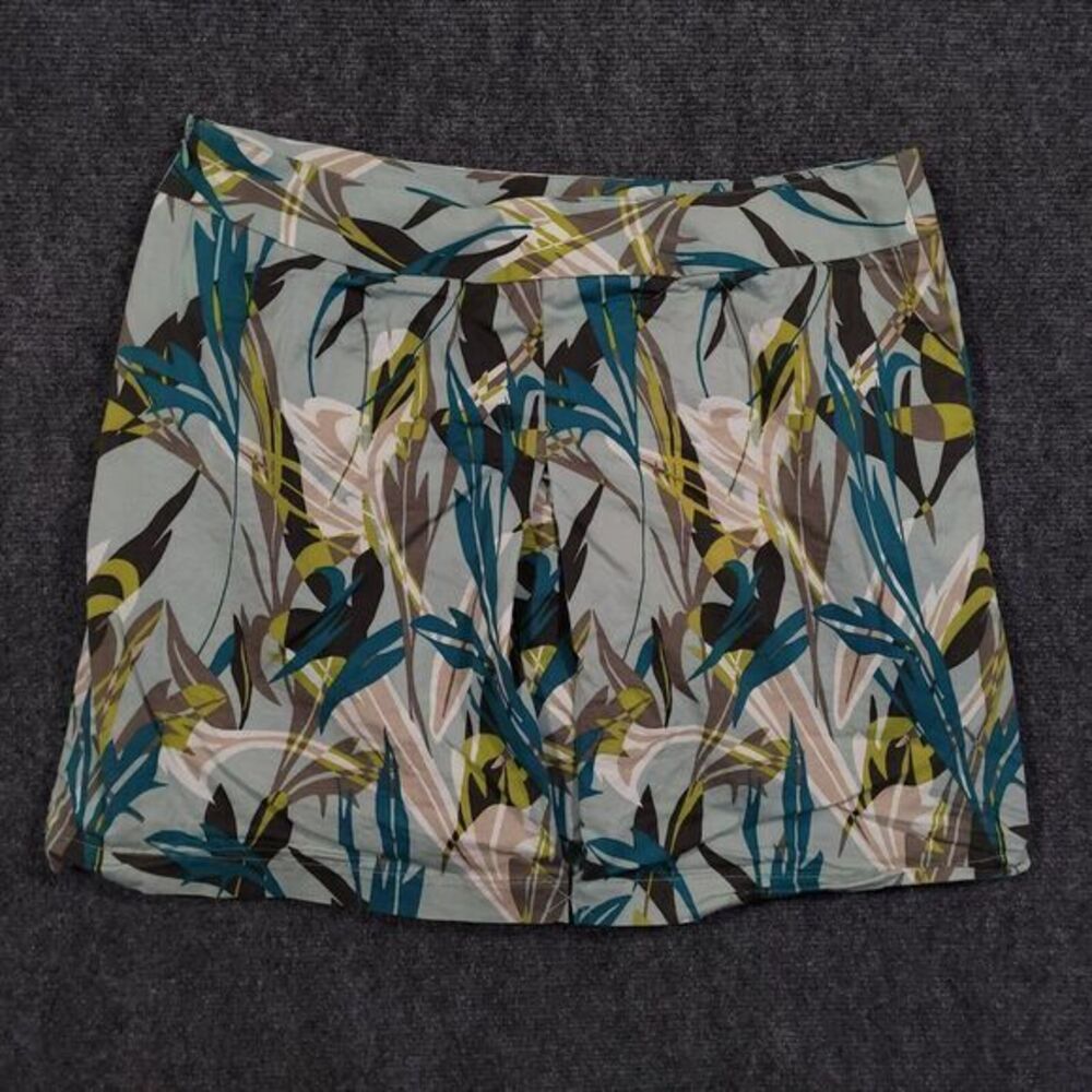 Liz Claiborne Golf Skort Womens Size 14 Green Blue Floral All Over Print